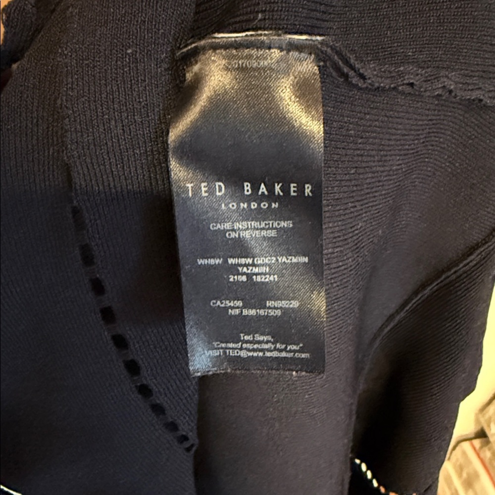 Ted Baker Yazmin Knitted Frill Dress Dark Blue 2 - Picture 6 of 7